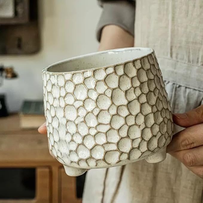 Utensil Crock, 4.5 Inches Utensil Holder for Counter, Kitchen Utensil Organizer, Farmhouse Kitchens Countertop Decor, Flower Pot, Makeup Tool Holder, Pen Holder