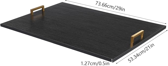 Noodle Board Stove Covers With Handles, 29 x 21In Stove Top Covers for Gas Burners and Electric Stove, RV Stove Cover Sink Cover for Counter Space, Wooden Serving Tray