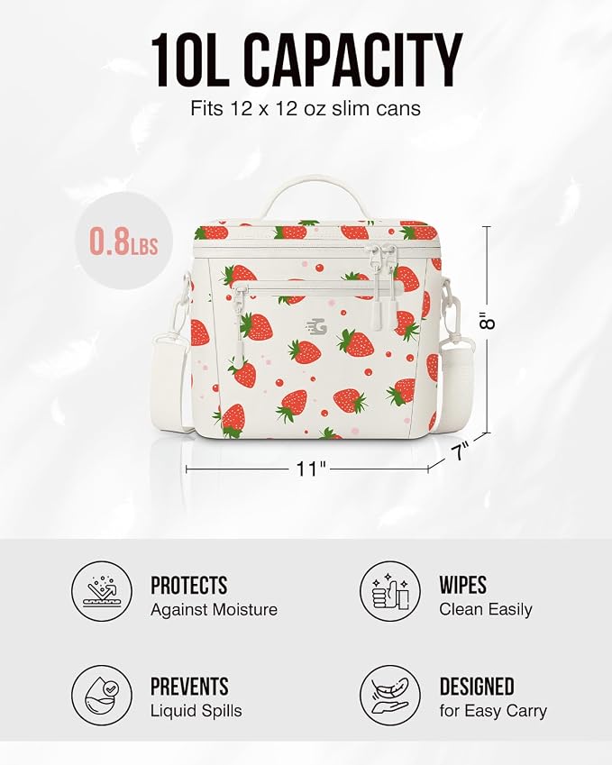 GLORIEROO Insulated Lunch Box Bag Women - Waterproof Leakproof Lightweight Reusable Cooler for Work Picnic