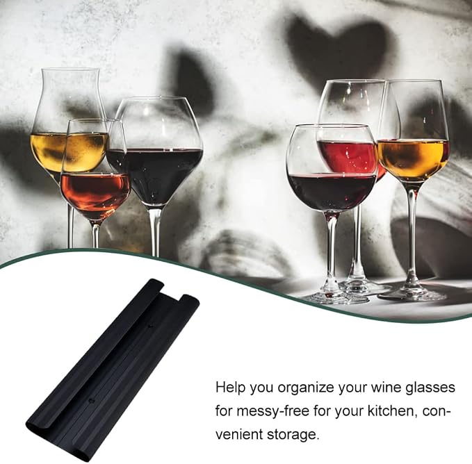 DOITOOL Metal Wine Glass Hanging Rack: Under Cabinet Stemware Holder Glasses Storage Hanger Metal Hanging Stemware Organizer for Kitchen Bar