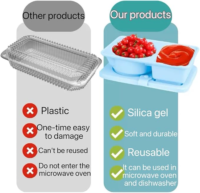 Silicone Snack Containers with Lids - 2Pack Leak-Proof & Reusable Food Storage Containers | Perfect for Fruits, Candy & On-the-Go Snacks | BPA-Free, for All Ages