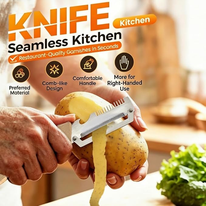 2-PACK Multifunctional Kitchen Vegetable Peeler – Stainless Steel Blade, Ergonomic Handle & Ideal for Fruits and Vegetables 3 In 1 Multi-Function Thickened Fruit Peeler Knife, Peel Julienne (2*Mixed)