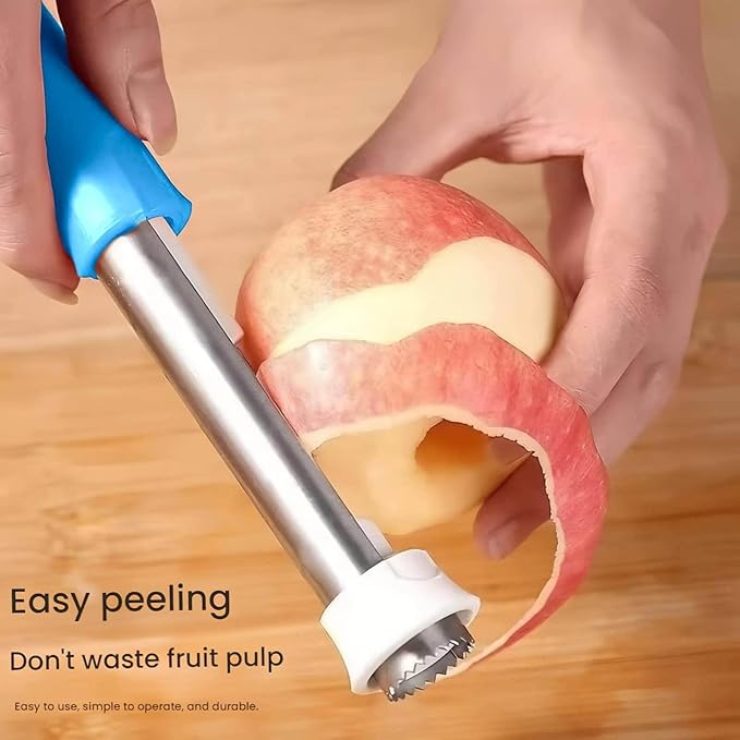 2 in 1 Apple Corer and Peeler Tool - Stainless Steel Fruit & Vegetable Corer, Multifunctional Kitchen Gadget for Apples, Potatoes, and More （Blue）