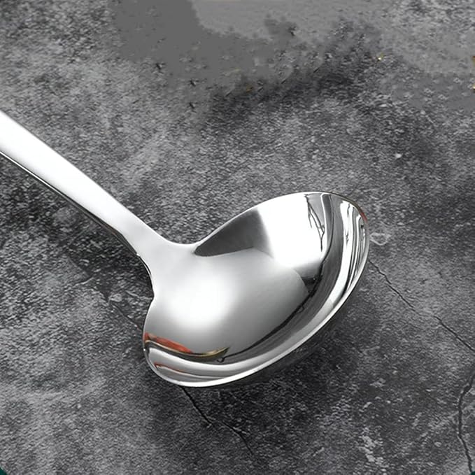 Small Ladle 8.6 Inch Gravy Ladle 18/8 Stainless Steel Ideal for Serving Soup Sauce Set of 2,Silver