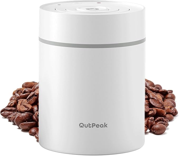 OUTPEAK Neo 2026 Auto Vacuum Coffee Canister, 0.5L for 4.6oz Coffee Beans, One-Button Operation, Small Airtight Coffee Canister with Scoop, Coffee Storage Container Stainless Steel (Champion's Choice)