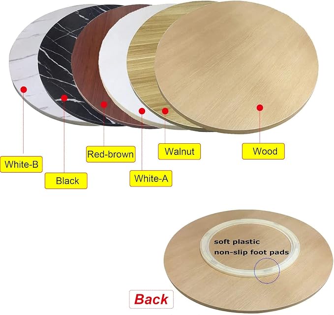 6 Colors Kitchen Wooden Lazy Susan Turntable, Round Turntable Large 50/60/70/80/90/100cm, 360° Rotating Serving Tray For Dining Table, Sturdy Wooden Rotating Serving Plate (Color : Wood, Size : 800m