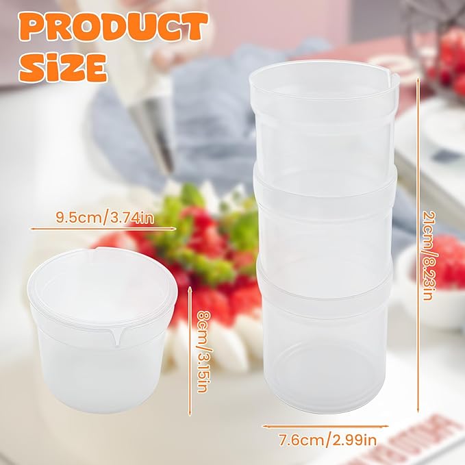 Pastry Piping Bag Holder Stand, Translucent Clear Plastic Cream Icing Bag Rack, Hands-Free Piping Bag Holder, Adjustable Height, Home Bakers & Professional Chefs