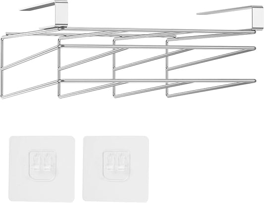 Stainless Steel Under Cabinet Cutting Board Holder, Hanging Shelf for Chopping Board, Books, Files, Silver, 25 cm (H) x 3 cm (D) x 3 cm (W)