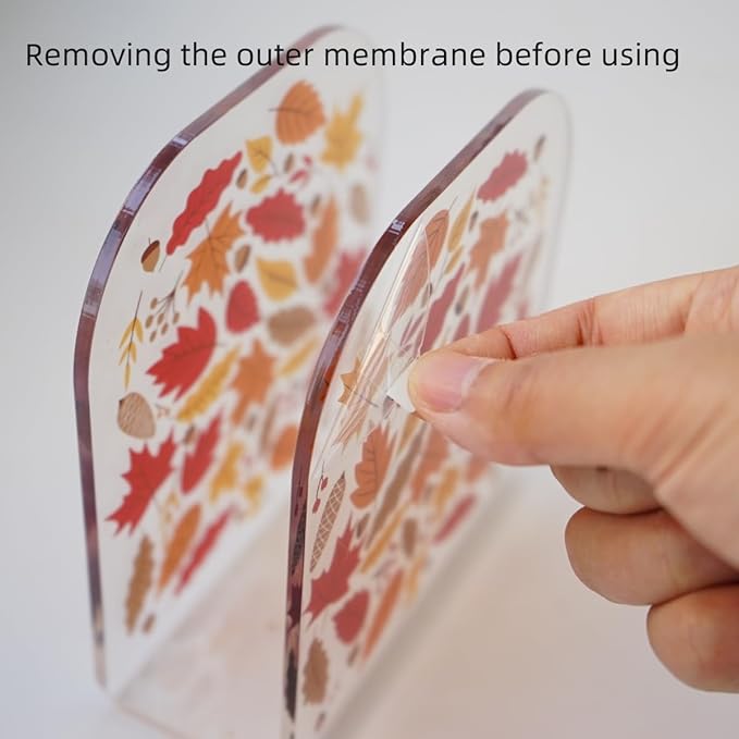 Acrylic Transparent Crystal Decorative Autumn/Fall Maple Theme Tabletop Napkin Holder For Table/Freestanding Tissue Dispenser