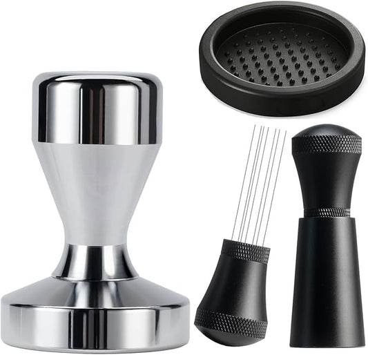 Espresso Accessories Kit WDT Tool: 51mm Espresso Tamper Set Espresso Tools Barista Tools Espresso Kit Including WDT Tool Espresso, 51mm Tamper with Tamper Mat | Espresso Bar Accessories Coffee Tools