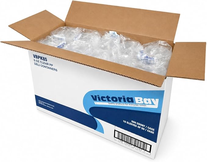 8 oz Microwave-Safe Clear Deli Container Base, 500/case