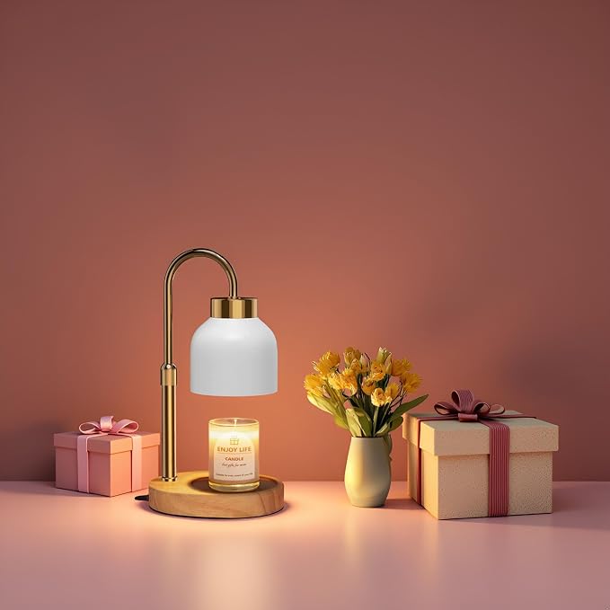 seenlast Candle Warmer Lamp with Dimmer Adjustable Height, 2/4/8H Timer,Vintage Home Decor for Scented Jar