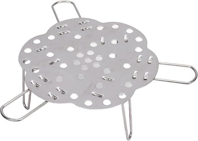 Generic Cooling Rack, Food Grade 304 Stainless Steel Steamer Rack with Non Slip U Shaped Legs, Expandable & Foldable for 7 to 10 Inch Pot, for Cooking, Cooling, Steaming & Baking