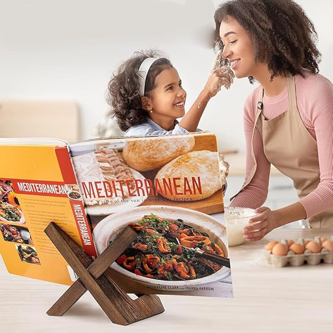 3PCS Recipe Cookbook Stand, Plate Holder Display Stand, 6.5 Inch Wooden Easel Frame Holder, Picture Frame Stand, Restaurant Home Recipes Wooden Book Display Stand, Decorative/414(3)