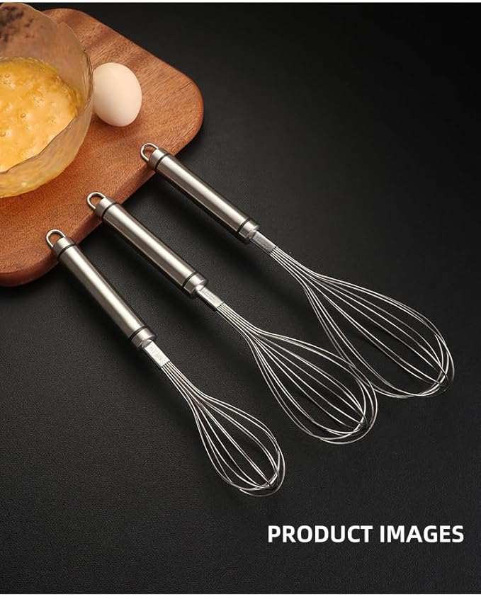 304 Stainless Steel Whisk Hand Whisk Is Suitable For Stirring And Whisking Stainless Steel Whisk For Blending, Whisking, Beating And Stirring Balloon Wire Whisk (Medium)