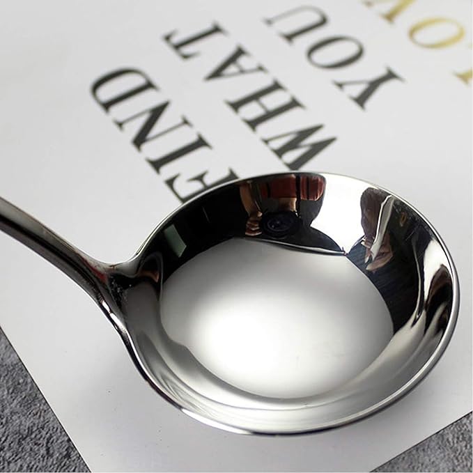 Small Ladle, Small Ladle for Sauce, 2-Piece Stainless Steel Gravy Soup Spoon, for Spooning Gravies and Sauces 7.7Inch (Color:Silver)
