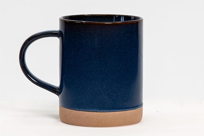 House Beautiful Versatile Modern Stoneware Mug Set – 17 oz, Set of 4 (Crafted Essence)