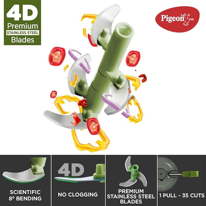 Pigeon - Pro XL Handy and Compact Chopper with Stainless Steel blades - Large Hand Powered Food Chopper
