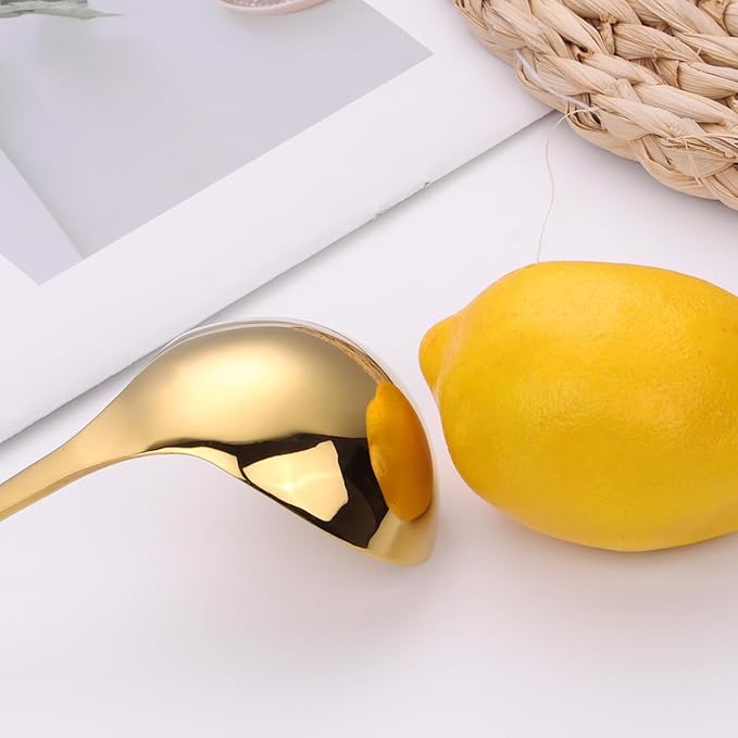 1-Piece Sauce Ladle and 1 Piece Gravy Ladle, 1 Oz., 18/10 Stainless Steel, Gold, Dishwasher Safe