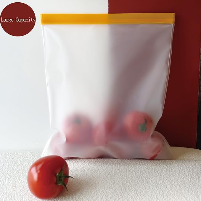 4 Pcs 2 Gallon Reusable Freezer Bags, Large Capacity, BPA Free Reusable Leakproof Food Storage Bags,13 "x 16", Used For Home Food Storage And Camping Food Storage