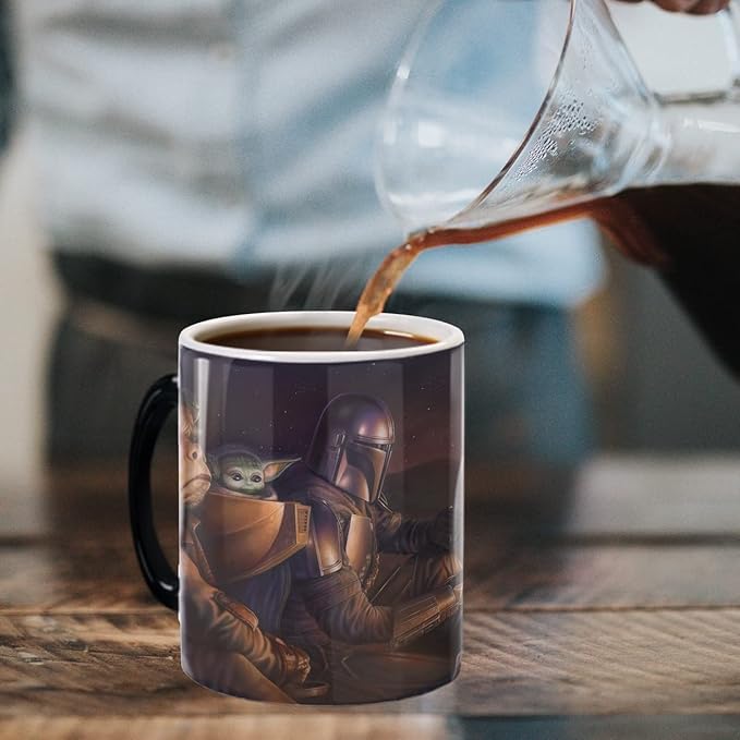 Morphing Mugs Star Wars – The Mandalorian – Uneasy Alliance – One 11 oz Color Changing Ceramic Mug – Image Revealed When HOT Liquid Is Added! MMUG1446