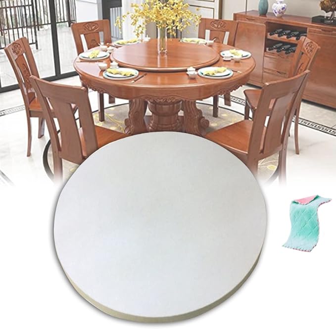 Rotating Serving Tray Round - Wooden Lazy Susan Turntable For Kitchen Dining Table Tabletop Turntable - Rotating By Hand, 360° Swivel Plate, Convenient Sharing Of All Dishes (Color : White-A, Size :
