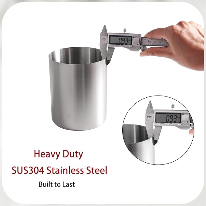 IMEEA Small Utensil Holder for Kitchen Counter 5.3" Compact SUS304 Stainless Steel Countertop Organizer for Flatware, Spoons, Small Kitchen Tools
