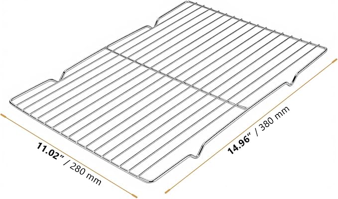 6 Pack Grate Cooling Rack, 15x11 Inch Stainless Steel Cooling Racks Wire Rack Rectangular Cooling Racks for Baking, Cooking, Toaster Oven