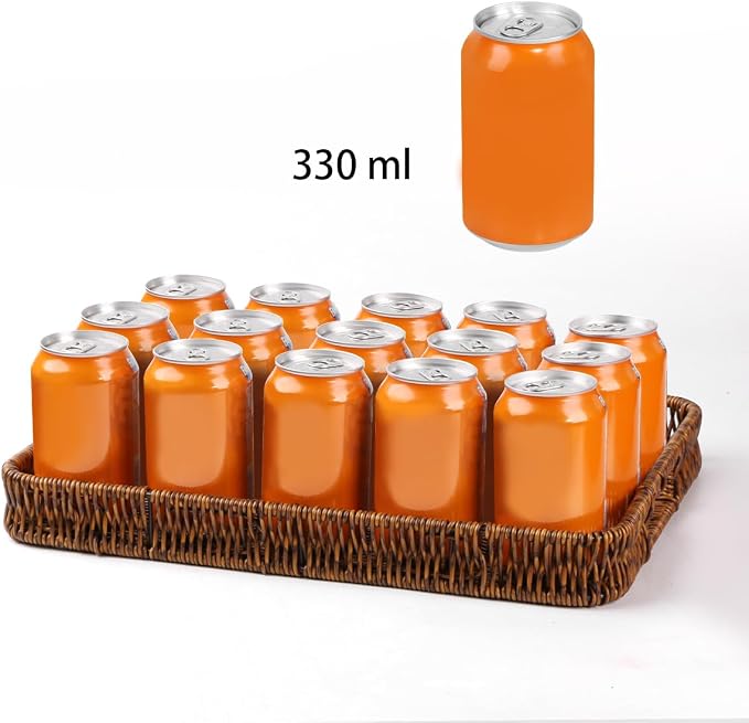 3pcs Rectangular Serving Tray with Handles, Decorative Wicker Organizer Baskets Storage Tray for Coffee Table, Bread, Fruit, Snacks, Centerpiece Decor