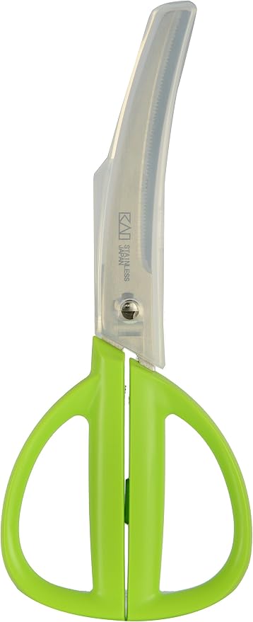 Kai Corporation DH2052 Kai House Select Kitchen Scissors, Disassembly, Curved with Case, Green