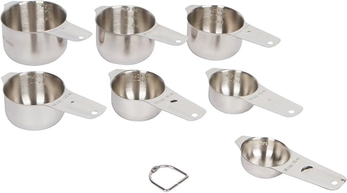 7 Piece Professional Grade Stainless Steel Measuring Cups Set By i Kito