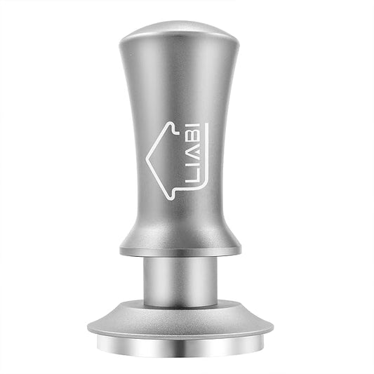 Espresso Coffee Tamper 58mm, Premium Barista Coffee Tamper Tool with Stainless Steel Flat Base Tamper 2Springs Loaded Tamper for Espresso Machine Rancilio, Gaggia Bottomless Portafilter (Silver)