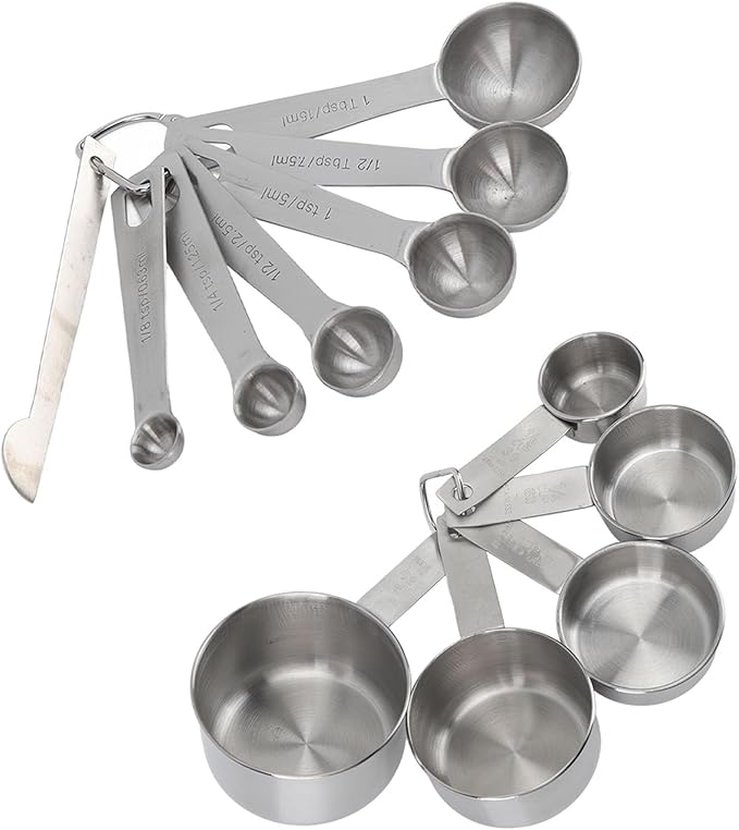Tablespoons Measuring Set, 12 Pcs Stainless Steel Measuring Cups Spoons Set Kitchen Measuring Tools for Cooking Baking Precise Measurement for Home Bakers Professional Chefs