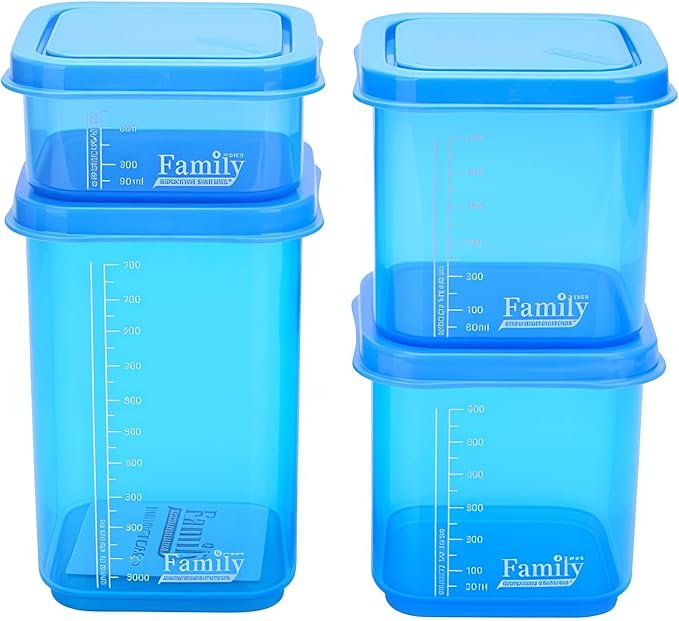 Airtight Food Storage Containers with Lids 4PCS Family Set, BPA-Free Food Grade Plastic Stackable Snack Fruit Containers,Leak-proof Kitchen Pantry Organizers for Sugar,Flour, Nuts, Dry Goods (Green)