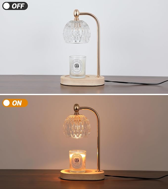 MEIXISUE Candle Warmer Lamp with Timer and Dimmer,Flameless Electric Wax Melt Warmer for Jar Candles With 2 Bulbs,House Warming Gifts,Mother's Day/Birthday/Christmas Gifts For Mom/Wife,Home Decor Lamp