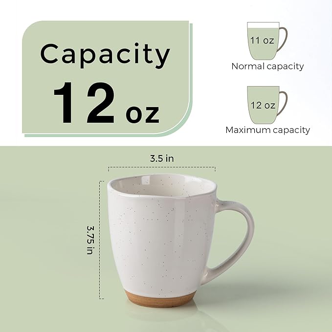 AmorArc 12oz Coffee Mugs, Ceramic Coffee Mugs set of 4 for Man, Woman, Dad, Mom, Modern Coffee Mugs with handle for Latte/Cappuccino/Milk/Cocoa. Dishwasher&Microwave Safe,Multi-Color