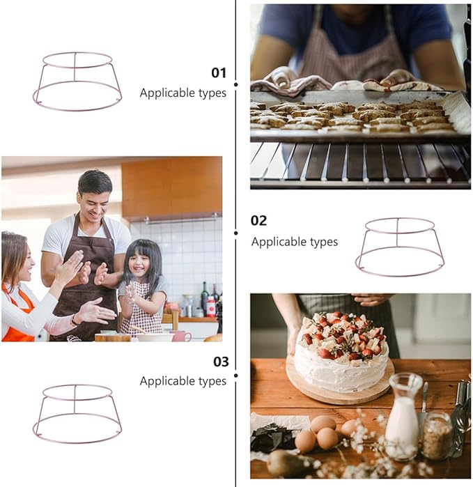 Beaupretty 2pcs Non-stick Rose Gold Cooling Rack Stainless Steel Baking Rack Bread and Cake Cooling Stand Kitchen Baking Accessories