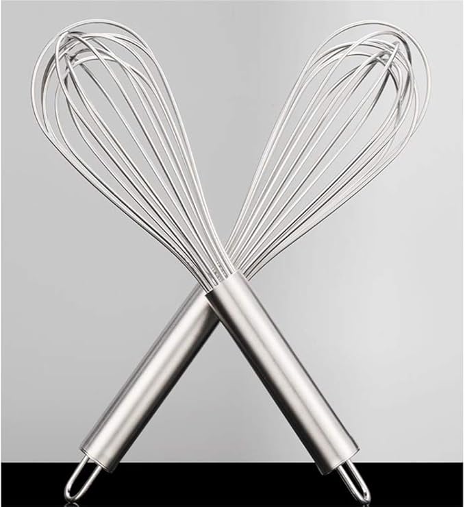 Whisk, Stainless Steel Bold Steel Wire Balloon Stir Bar Stir Egg Batter Handheld (Size : 28×6cm)