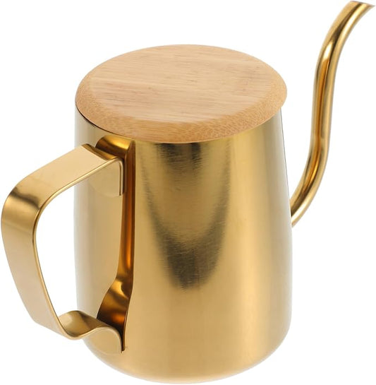 SOLUSTRE Gooseneck Coffee Kettle 8.50Oz Thin Mouth Pot for Brewing Manual Drip Coffee Tea Kettle Compact Stainless Steel Design for Home Office Camping