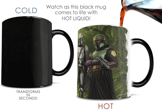Morphing Mugs Star Wars – The Mandalorian - Brothers in Arms – One 11 oz Color Changing Ceramic Mug – Image Revealed When HOT Liquid Is Added! MMUG1523