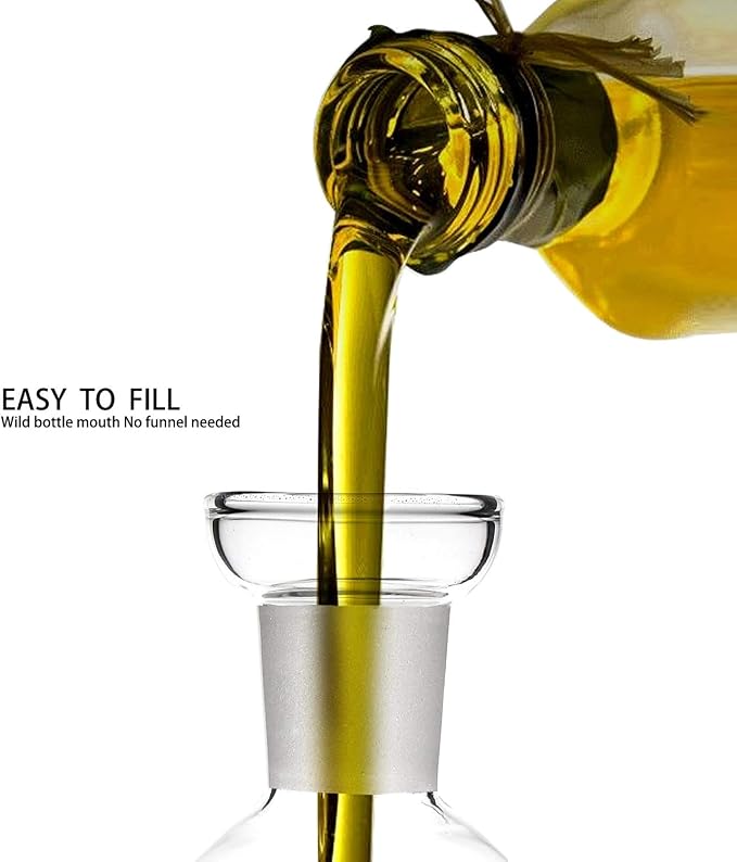 5 oz / 150 ml No Funnel Needed Olive Oil & Vinegar Dispenser Glass Cruet Decanter for Kitchen,Lab glassware seal handicraft Keeps Fresh Longer