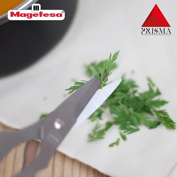 Magefesa Prisma 3-Piece Stainless Steel Kitchen Utensil Set – Includes Kitchen Scissors, Oscillating Peeler & Garlic Press – Premium 18/10 Stainless Steel, Dishwasher Safe