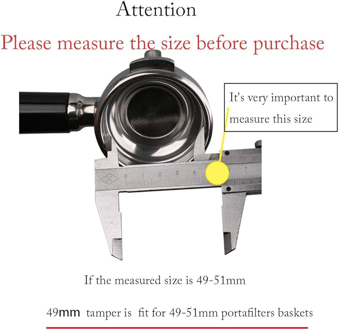 Stainless Steel Coffee Tamper 49mm Barista Espresso Base Coffee Bean Press …
