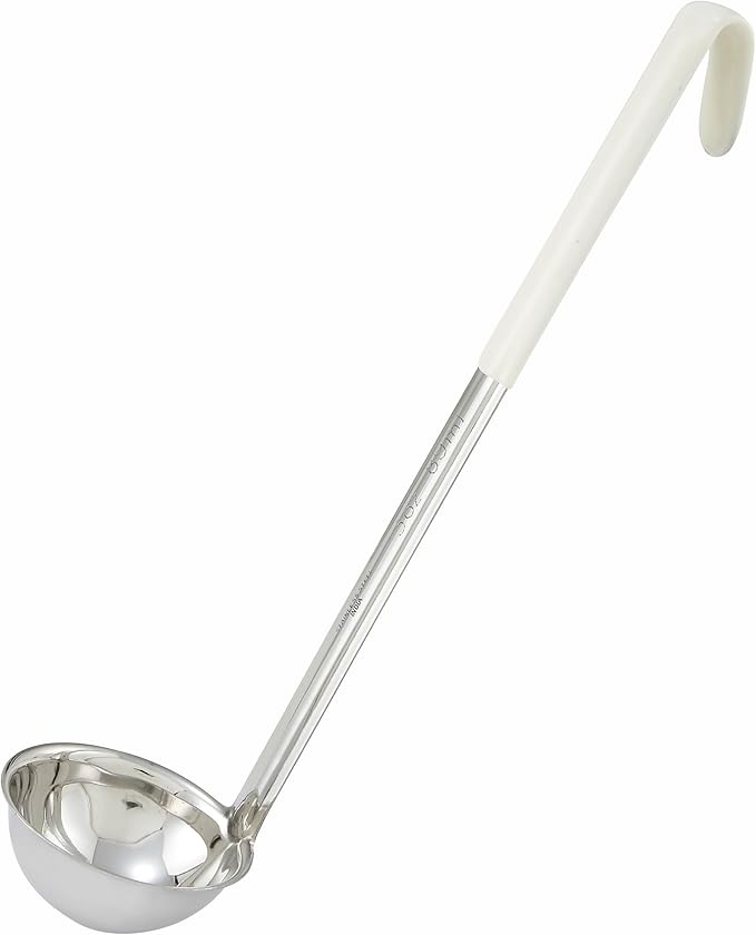 Winco Stainless Steel Ladle with Ivory Handle, 3-Ounce