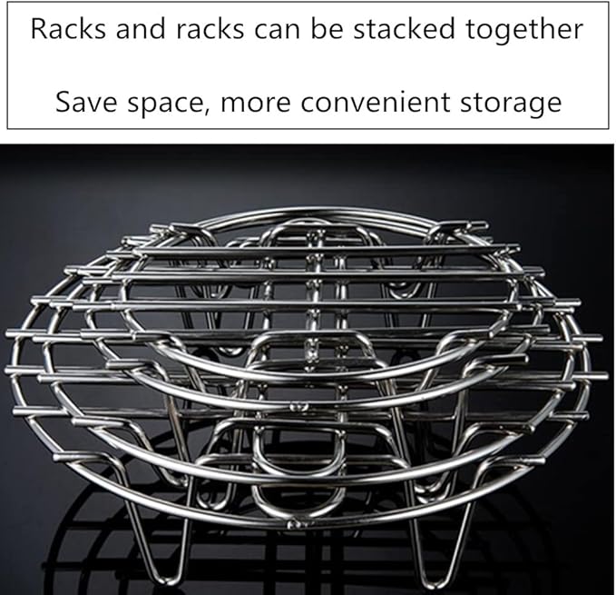 3 Pack Round Cooling Steaming Cake Rack, Stainless Steel Circular Wire Baking Rack for Air Fryer, Stockpot, Pressure Cooker (6/7/8 Inch)