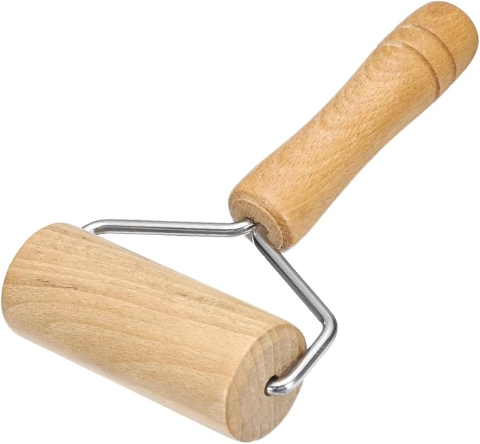 HARFINGTON Rolling Pin 7.28" x 1.57" Y-Maple Wood Handle Non-Stick Fondant Roller Dough Roller Rolling Pins for Baking Cookie Pastry Clay, Wood Color