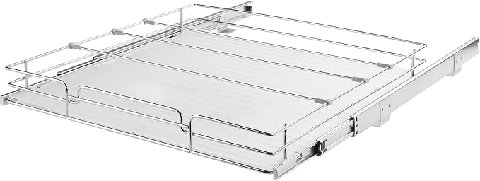 VEVOR 21.5" Wx21 Dx3.5 H Pull Out Cabinet Organizer, Heavy Duty Slide Out Pantry Shelves, Chrome-Plated Steel Roll Out Drawers, Storage for Home, Under Sink, 23" Wx22 Dx7 H Install Size for Cabinet