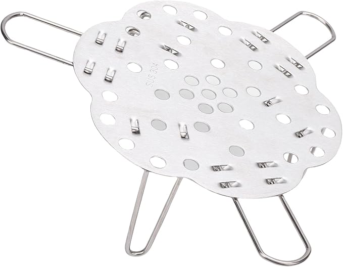 Generic Cooling Rack, Food Grade 304 Stainless Steel Steamer Rack with Non Slip U Shaped Legs, Expandable & Foldable for 7 to 10 Inch Pot, for Cooking, Cooling, Steaming & Baking