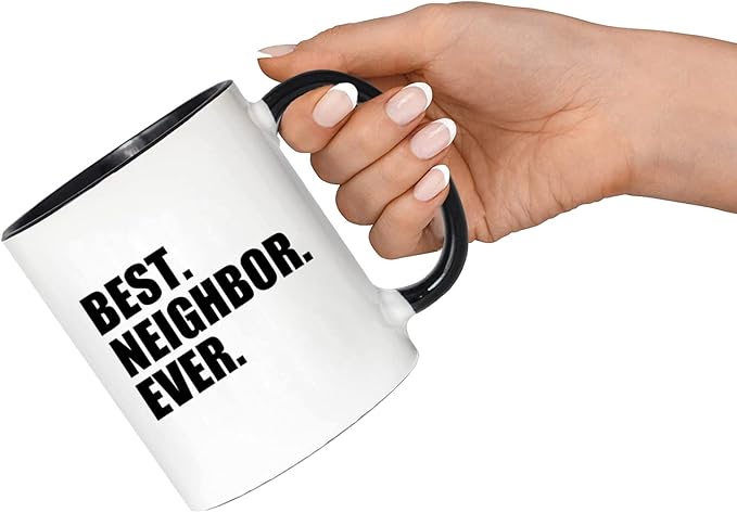 Best Neighbor Ever Mugs Set Housewarming Welcome Gift for Neighbors Co-Workers Friends Novelty Moving Away Mugs Neighbor Birthday Christmas Gift Idea Coffee Cup 11 oz 2-pack