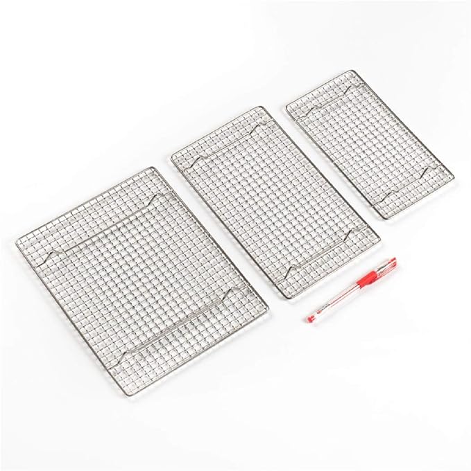 Cooling Barbecue Rack Carbon Baking Net Grill Pan Grate with Legs (7.8"*7.8")